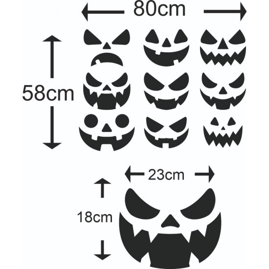 Αυτοκόλλητο βιτρίνας - Halloween 32 (Σετ 9 φατσούλες) Αυτοκόλλητο βιτρίνας - Halloween 32 (Σετ 9 φατσούλες)