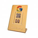 Nfc Tap Or scan QR Code Mirror Edition Gold επιτραπέζιo σταντ αξιολογήσεων Google