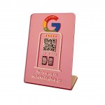 Nfc Tap Or scan QR Code Mirror Edition Pink επιτραπέζιo σταντ αξιολογήσεων Google
