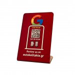 Nfc Tap Or scan QR Code Mirror Edition Red επιτραπέζιo σταντ αξιολογήσεων Google