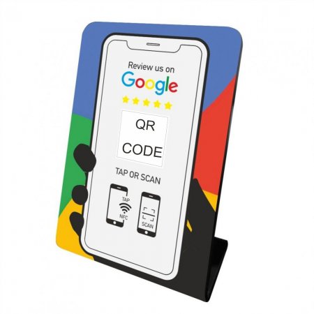 Nfc Tap Or scan QR Code desktop stand Google reviews