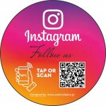 Nfc Tap Or scan QR Code αυτοκόλλητο αξιολογήσεων Instagram