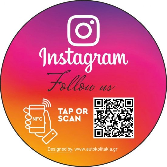 Nfc Tap Or scan QR Code αυτοκόλλητο αξιολογήσεων Instagram