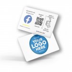 Nfc tap or scan κάρτα αξιολογήσεων Facebook με NFC και QR Code με το logo σας