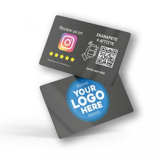 Nfc tap or scan κάρτα αξιολογήσεων Instagram με NFC και QR Code Nfc tap or scan κάρτα αξιολογήσεων Instagram με NFC και QR Code