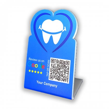 Nfc Tap Or scan QR Code επιτραπέζιo σταντ αξιολογήσεων Google - Οδοντιατρείο