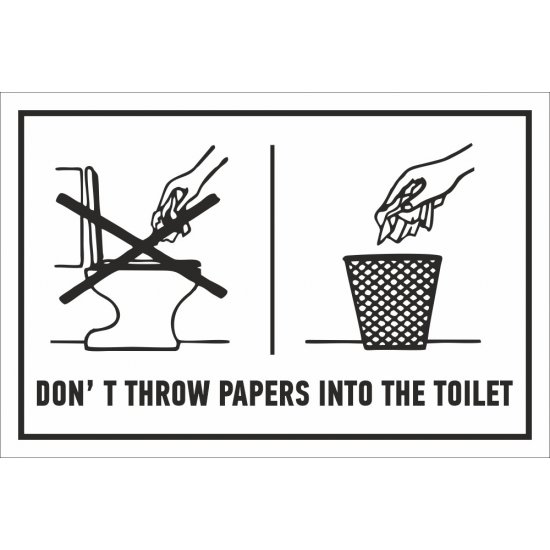 Πινακίδα Γαλβανιζέ - Όχι χαρτιά στη λεκάνη (Ελληνικά & Αγγλικά) Πινακίδα Γαλβανιζέ - Όχι χαρτιά στη λεκάνη (Ελληνικά & Αγγλικά)