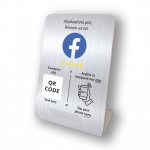 Tap or Scan Facebook Ratings desktop stand with NFC and QR Code