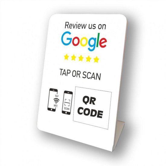 Nfc Tap Or scan QR Code επιτραπέζιo σταντ αξιολογήσεων Google