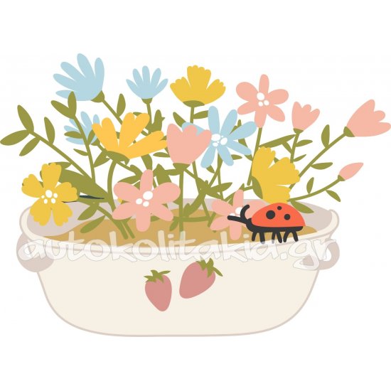 Αυτοκόλλητο βιτρίνας - Άνοιξη - Λουλούδια 41