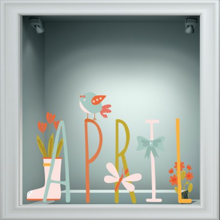 Αυτοκόλλητο βιτρίνας - Άνοιξη - Λουλούδια 28