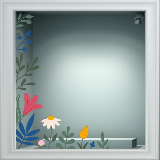 Αυτοκόλλητο βιτρίνας - Άνοιξη - Λουλούδια 63