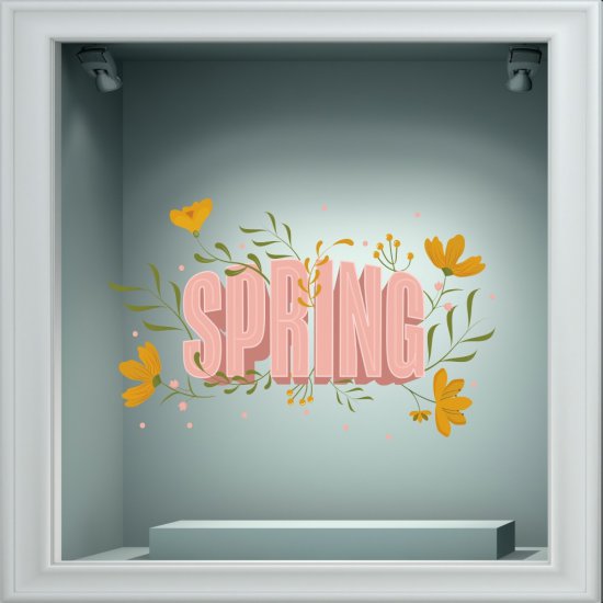 Αυτοκόλλητο βιτρίνας - Άνοιξη - Λουλούδια 66