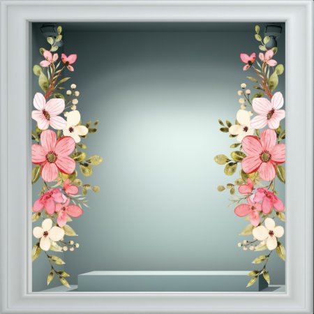 Αυτοκόλλητο βιτρίνας - Άνοιξη - Λουλούδια 67 (2 τεμάχια)