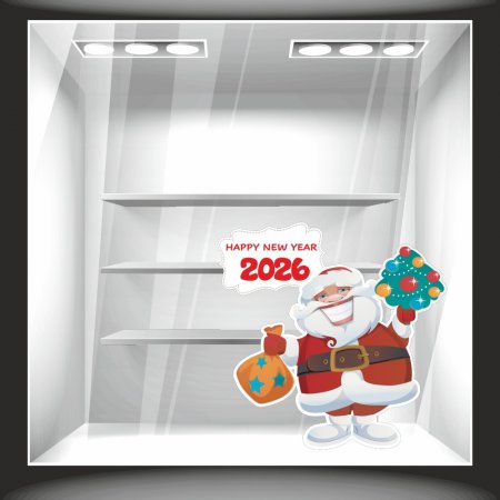 Χριστουγεννιάτικο Αυτοκόλλητο - Άγιος Βασίλης Happy New Year