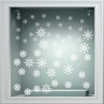 Αυτοκόλλητο βιτρίνας - Χιονονιφάδες σετ (48 τεμάχια)