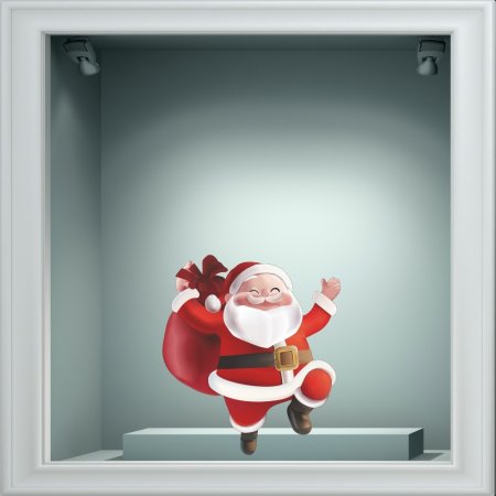 Αυτοκόλλητο βιτρίνας - Χαρούμενος Άγιος Βασίλης