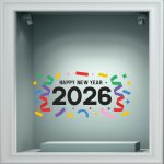 Αυτοκόλλητο βιτρίνας - Happy New year 2