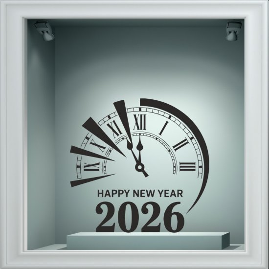 Αυτοκόλλητο βιτρίνας - Happy New Year 3 Αυτοκόλλητο βιτρίνας - Happy New Year 3