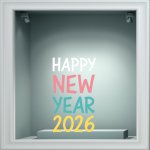 Αυτοκόλλητο βιτρίνας - Happy New Year 4