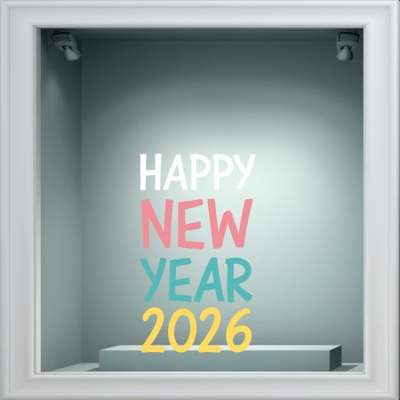 Αυτοκόλλητο βιτρίνας - Happy New Year 4