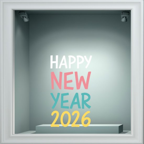 Αυτοκόλλητο βιτρίνας - Happy New Year 4 Αυτοκόλλητο βιτρίνας - Happy New Year 4