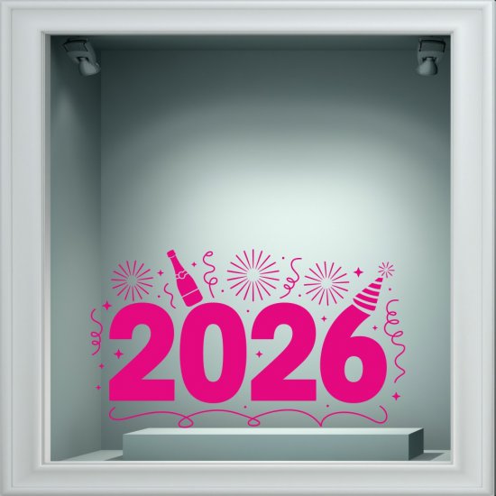 Αυτοκόλλητο βιτρίνας - Happy New Year 4 Αυτοκόλλητο βιτρίνας - Happy New Year 4