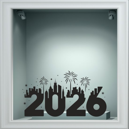 Αυτοκόλλητο βιτρίνας - Happy New Year 6 Αυτοκόλλητο βιτρίνας - Happy New Year 6