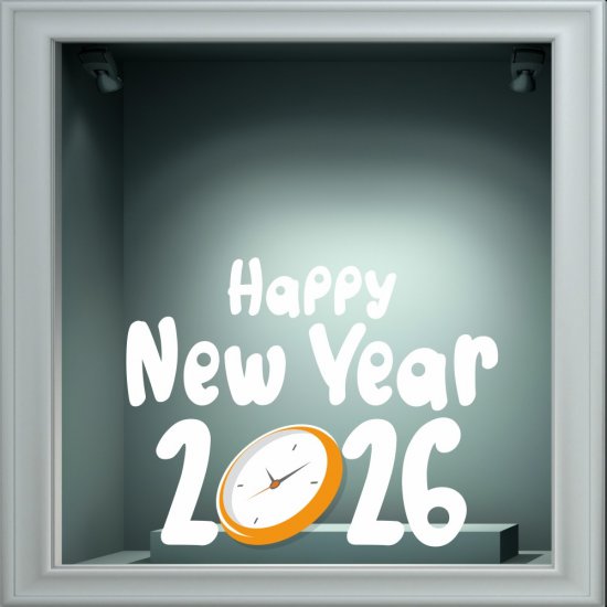 Αυτοκόλλητο βιτρίνας - Happy New Year 7 Αυτοκόλλητο βιτρίνας - Happy New Year 7