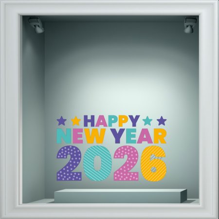 Αυτοκόλλητο βιτρίνας - Happy New Year 9