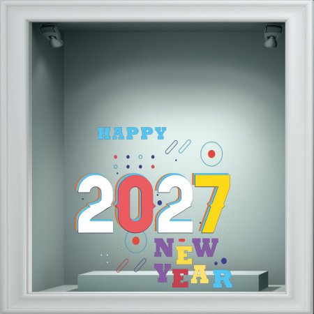 Χριστουγεννιάτικο Αυτοκόλλητο - Happy New Year 23