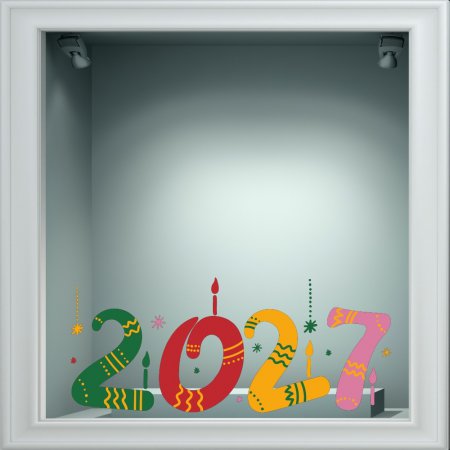 Χριστουγεννιάτικο Αυτοκόλλητο - Happy New Year 24