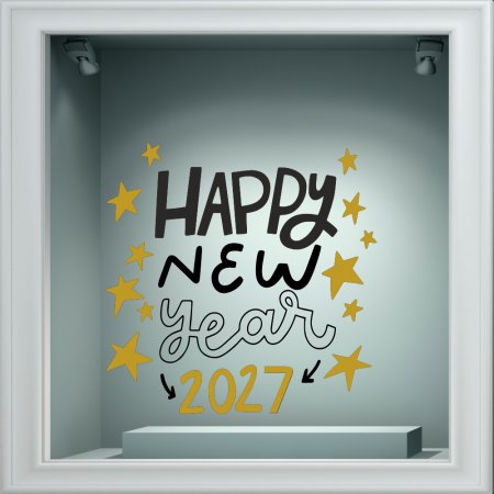 Χριστουγεννιάτικο Αυτοκόλλητο - Happy New Year 24 Χριστουγεννιάτικο Αυτοκόλλητο - Happy New Year 24