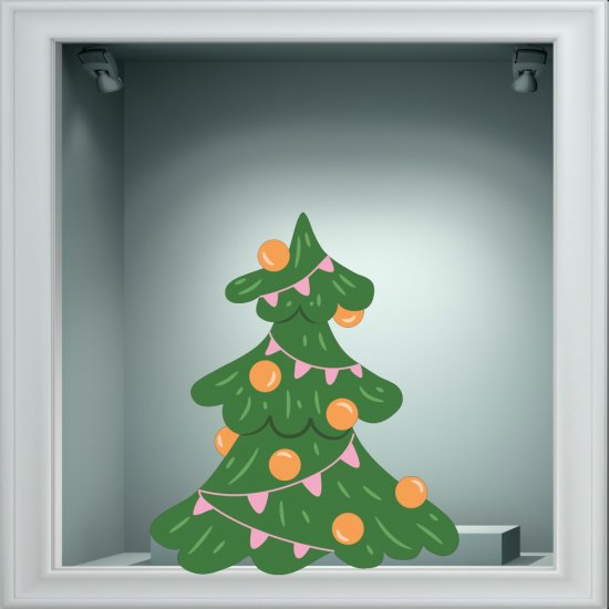 Shop Window Sticker - Christmas Tree 34 Shop Window Sticker - Christmas Tree 34