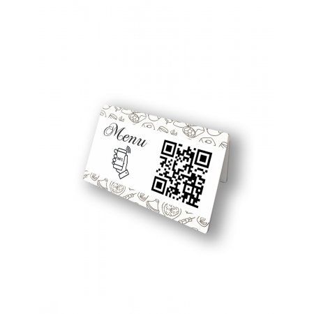 Nfc Tap Or scan QR Code επιτραπέζιo σταντ με το μενού σας διπλής όψης