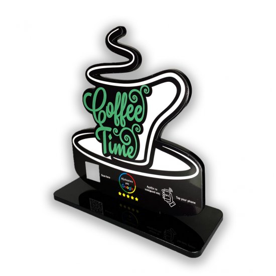 Nfc Tap Or scan QR Code επιτραπέζιo  σταντ αξιολογήσεων Google