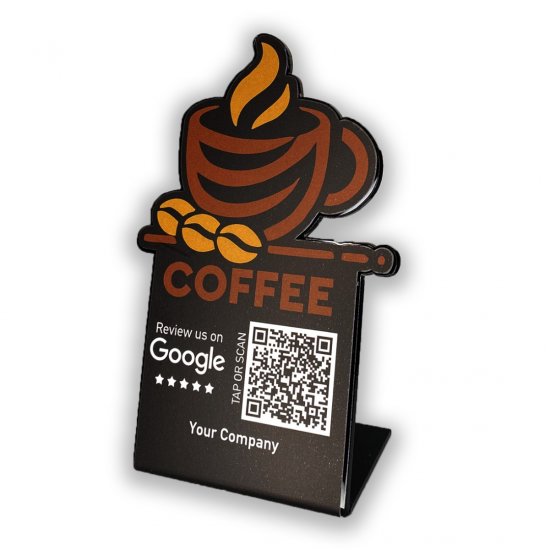 Nfc Tap Or scan QR Code επιτραπέζιo σταντ αξιολογήσεων Google - Coffee