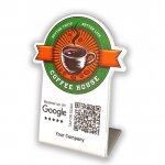 Nfc Tap Or scan QR Code επιτραπέζιo σταντ αξιολογήσεων Google - Coffee