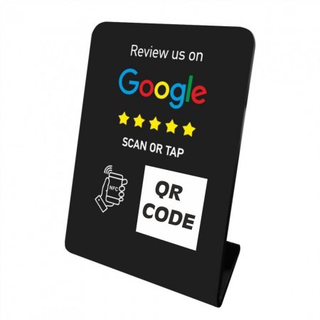 Nfc Tap Or scan QR Code desktop stand Google reviews