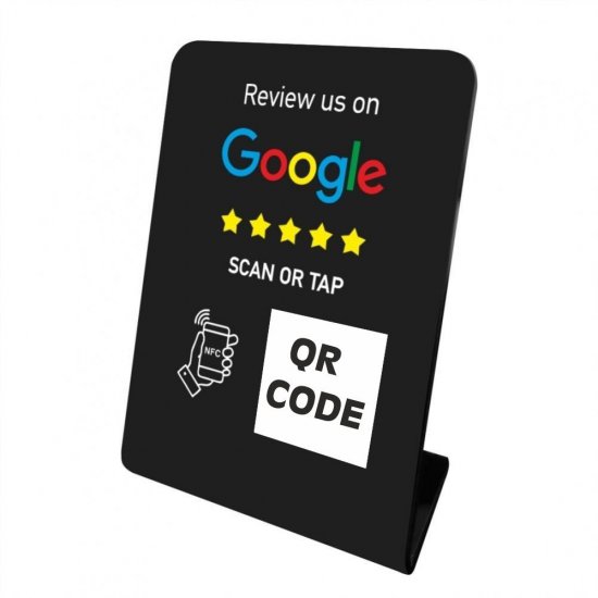 Nfc Tap Or scan QR Code desktop stand Google reviews