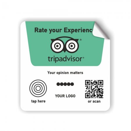 Nfc Tap Or scan QR Code αυτοκόλλητο αξιολογήσεων Tripadvisor
