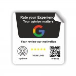 Nfc Tap Or scan QR Code αυτοκόλλητο αξιολογήσεων Google με το logo σας