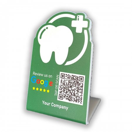 Nfc Tap Or scan QR Code επιτραπέζιo σταντ αξιολογήσεων Google - Οδοντιατρείο