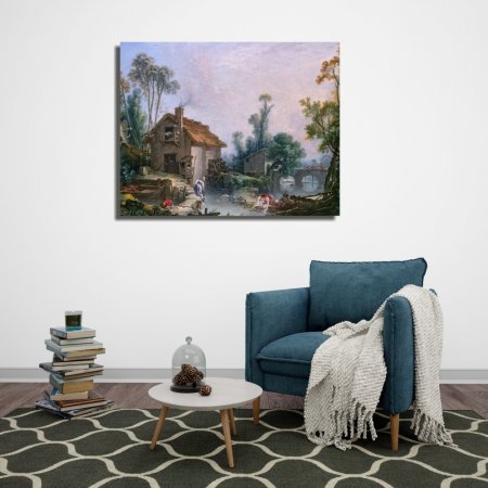 Πίνακας - Αντίγραφο - Landscape with a Watermill - Francois Boucher