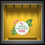 Αυτοκόλλητο βιτρίνας - Άνοιξη - Εκπτώσεις