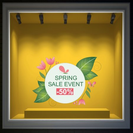 Αυτοκόλλητο βιτρίνας - Άνοιξη - Εκπτώσεις