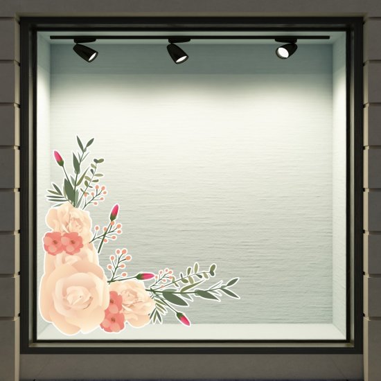 Αυτοκόλλητο βιτρίνας - Άνοιξη - Λουλούδια 23