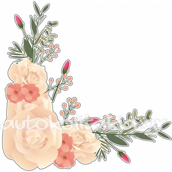 Αυτοκόλλητο βιτρίνας - Άνοιξη - Λουλούδια 23