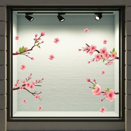 Αυτοκόλλητο Βιτρίνας - Ανοιξιάτικα κλαδια