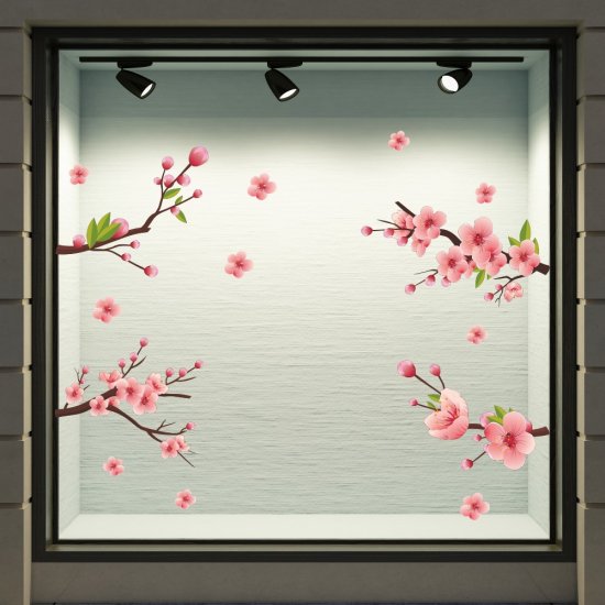 Αυτοκόλλητο Βιτρίνας - Ανοιξιάτικα κλαδια